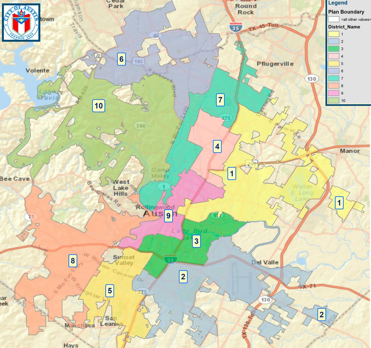 แผนที่ของ usa. kgm งสภาเมืองเขต