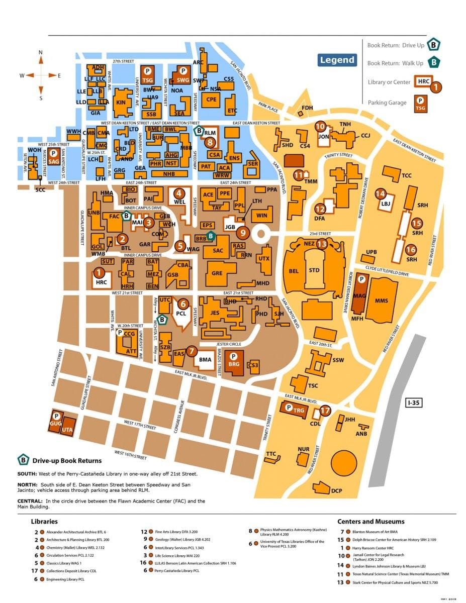 แผนที่ของ ut usa. kgm มหาวิทยาลัย