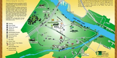 แผนที่ของ Zilker วนสาธารณะ